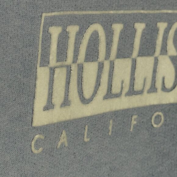 Hollister Womens Crop Sweater Medium Sky Blue‎ California Graphic Beach Boho - Picture 9 of 11
